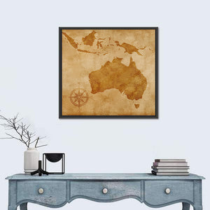 Grunge Australia Map Wall Art