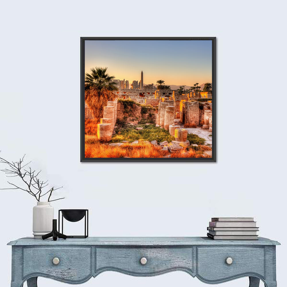 Karnak Temple at Golden Dusk Wall Art