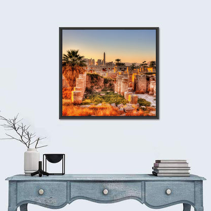 Karnak Temple at Golden Dusk Wall Art