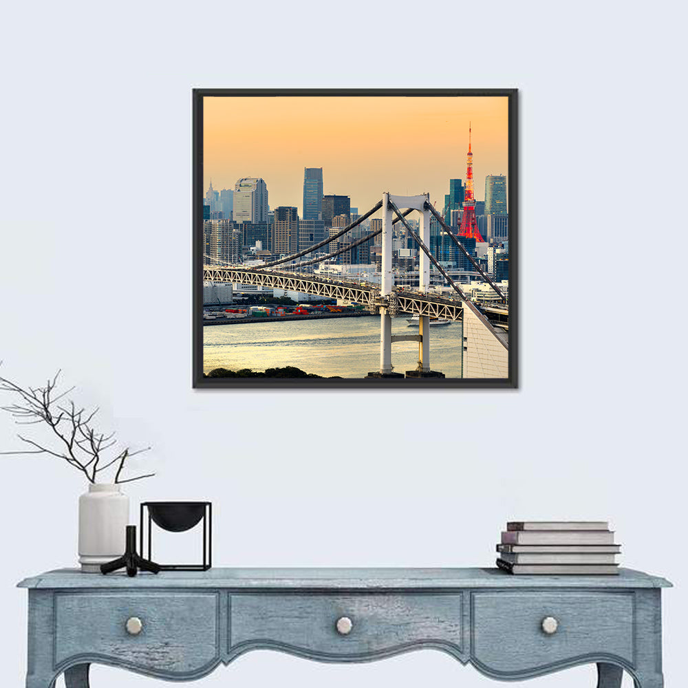 Rainbow Bridge and Tokyo Tower Skyline Wall Art