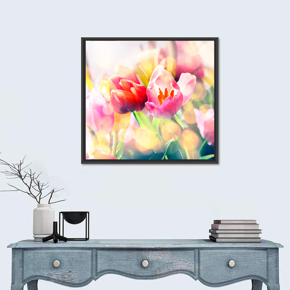 Vibrant Spring Tulips Close Up Wall Art
