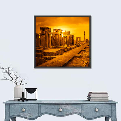 Persepolis Ruins at Golden Dusk Wall Art