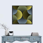 Olive and Yellow Petal Grid Wall Art