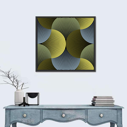 Olive and Yellow Petal Grid Wall Art