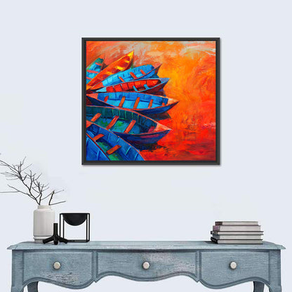 Harbor Boats at Sunset Wall Art