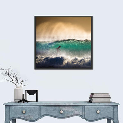 Bali Surfer in Barrel Wave Wall Art