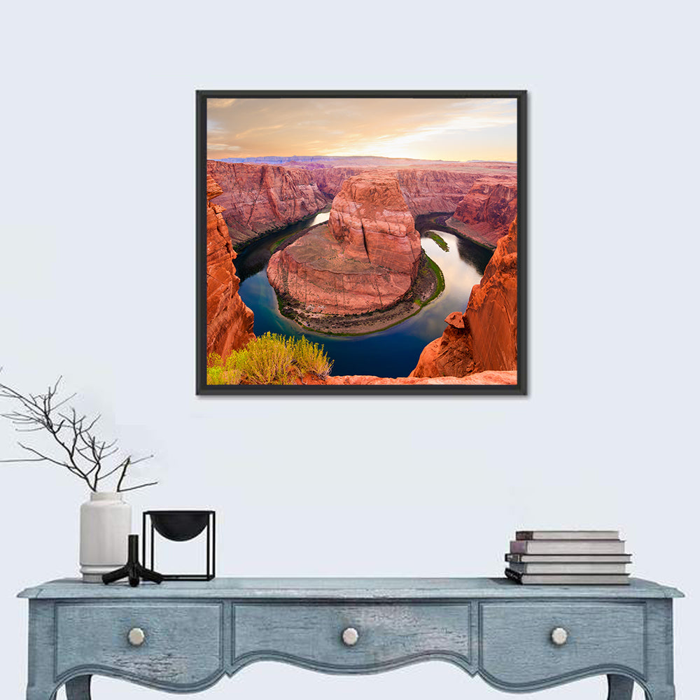 Horseshoe Bend at Golden Hour Wall Art