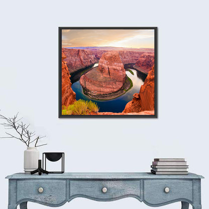 Horseshoe Bend at Golden Hour Wall Art