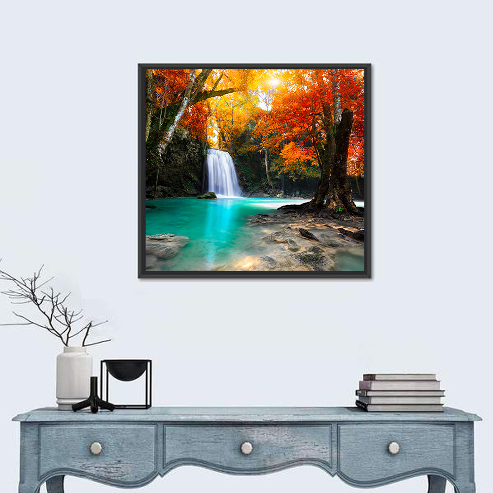 Autumn Forest Waterfall, Thailand Wall Art