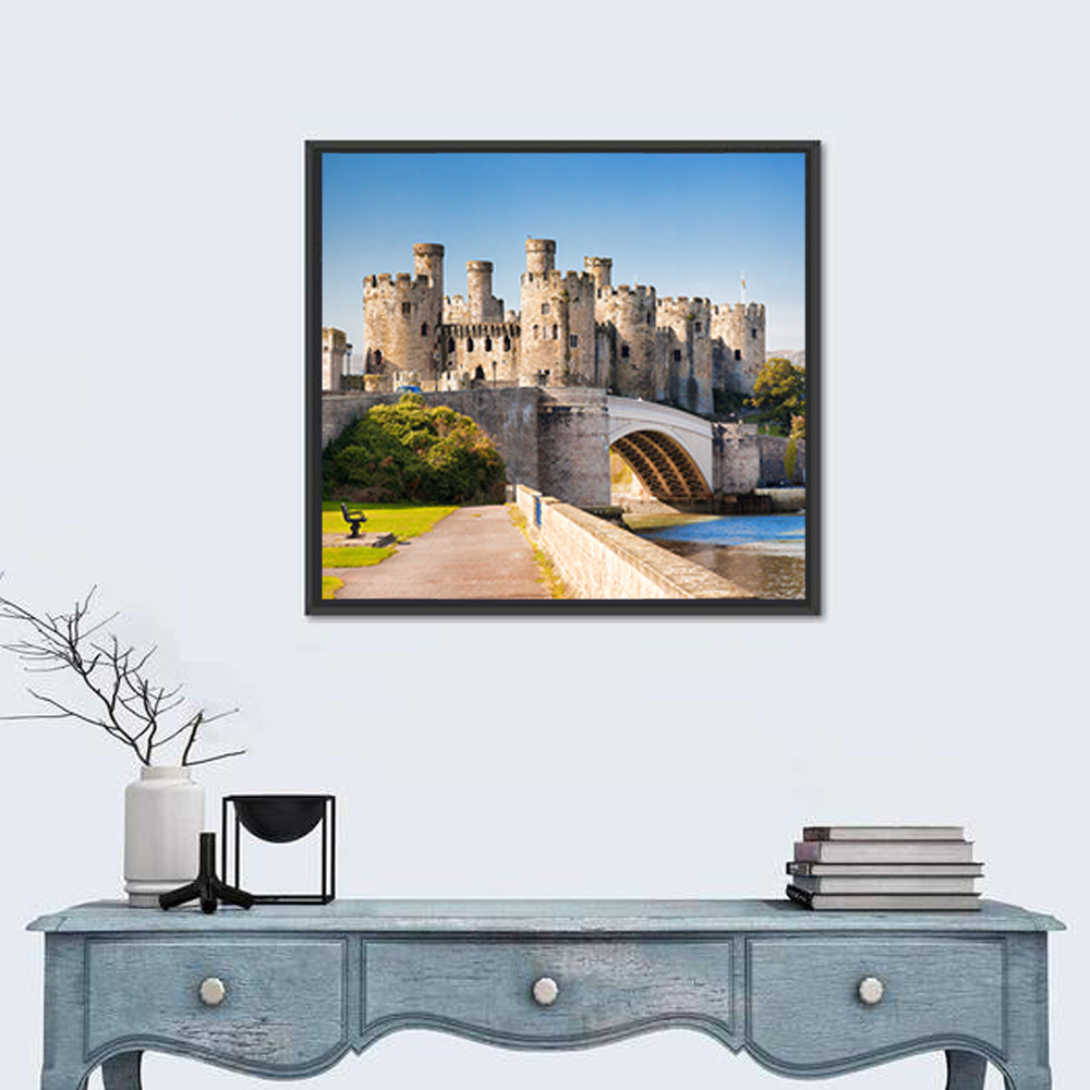 Conwy Castle and Arched Bridge Wall Art