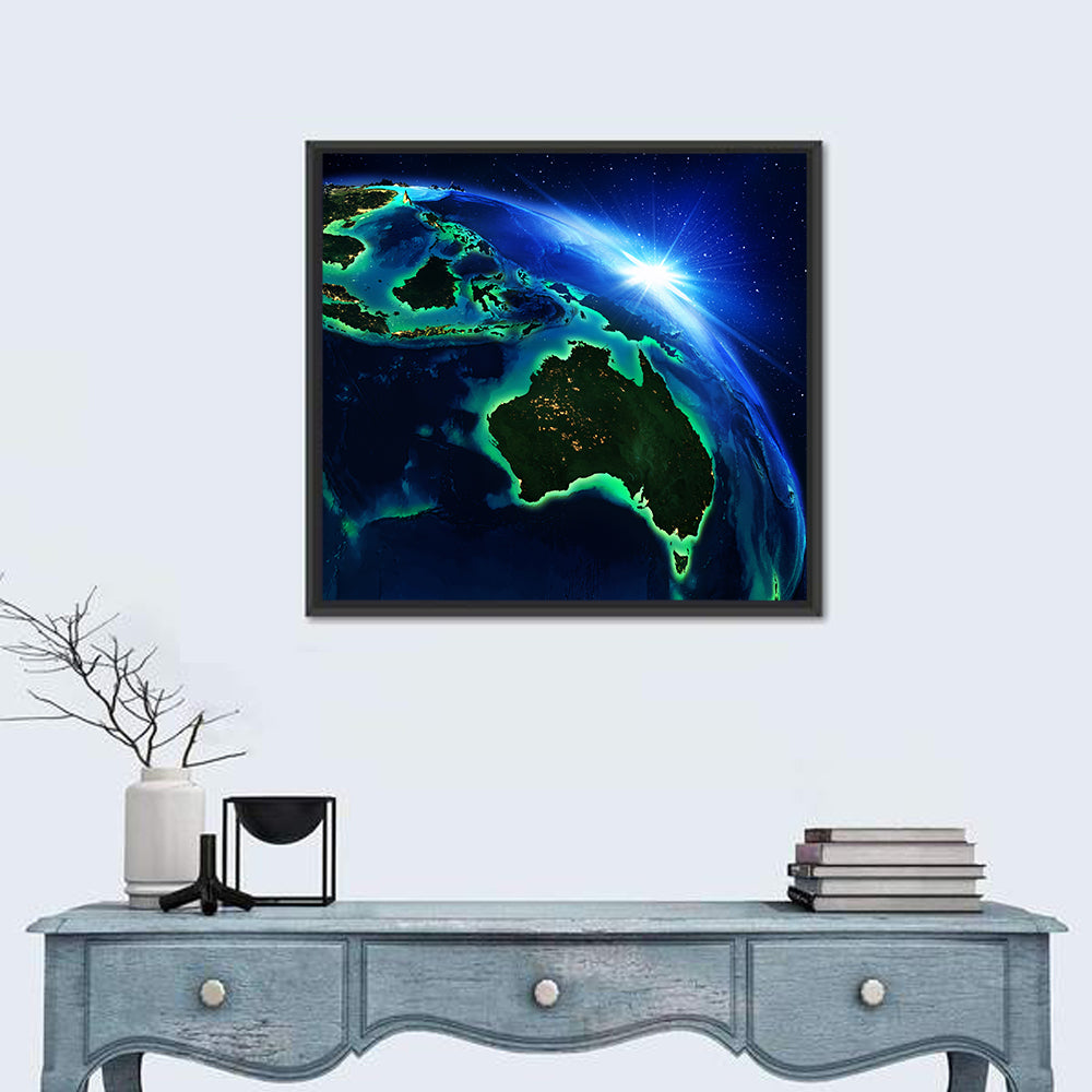 Australia and Indonesia from Space Wall Art
