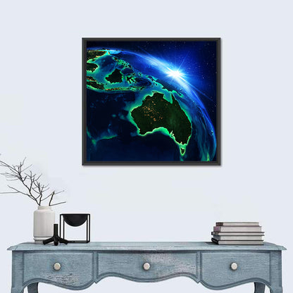 Australia & Indonesia From Space Wall Art