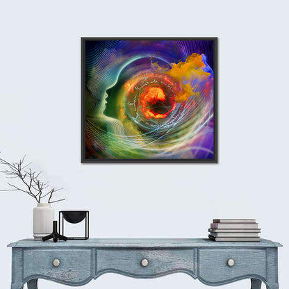Human Profile Nebula Vortex Wall Art