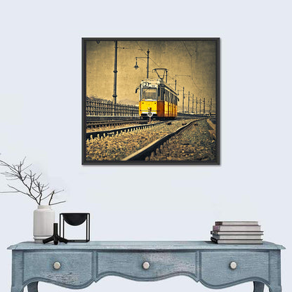 Yellow Tram No. 2 on Tracks Wall Art