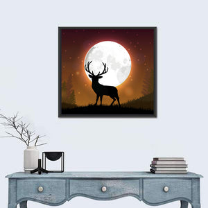 Deer Standing On Hill Wall Art