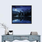 Moonlit Pine Lake Wall Art