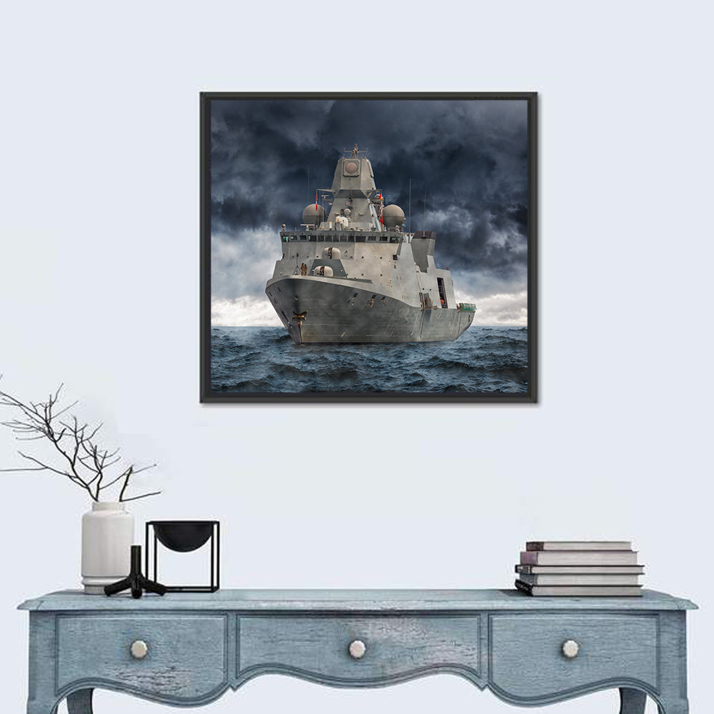 Frigate in Stormy Sea Wall Art