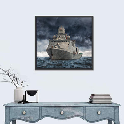 Frigate in Stormy Sea Wall Art
