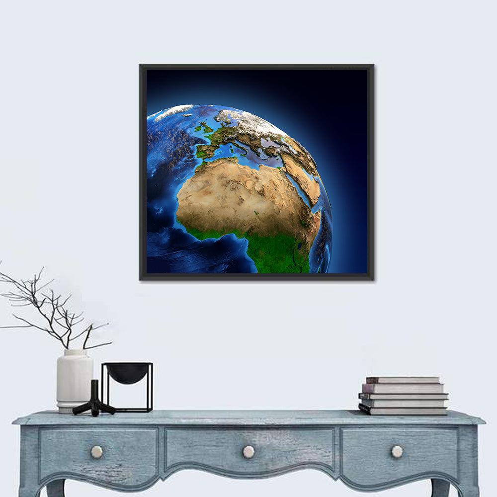 Detailed Earth from Space Wall Art