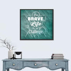 Teal Encouraging Mountain Quote Wall Art
