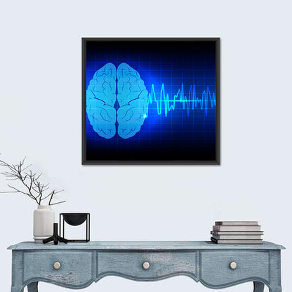 Glowing Brain Wave Visualization Wall Art