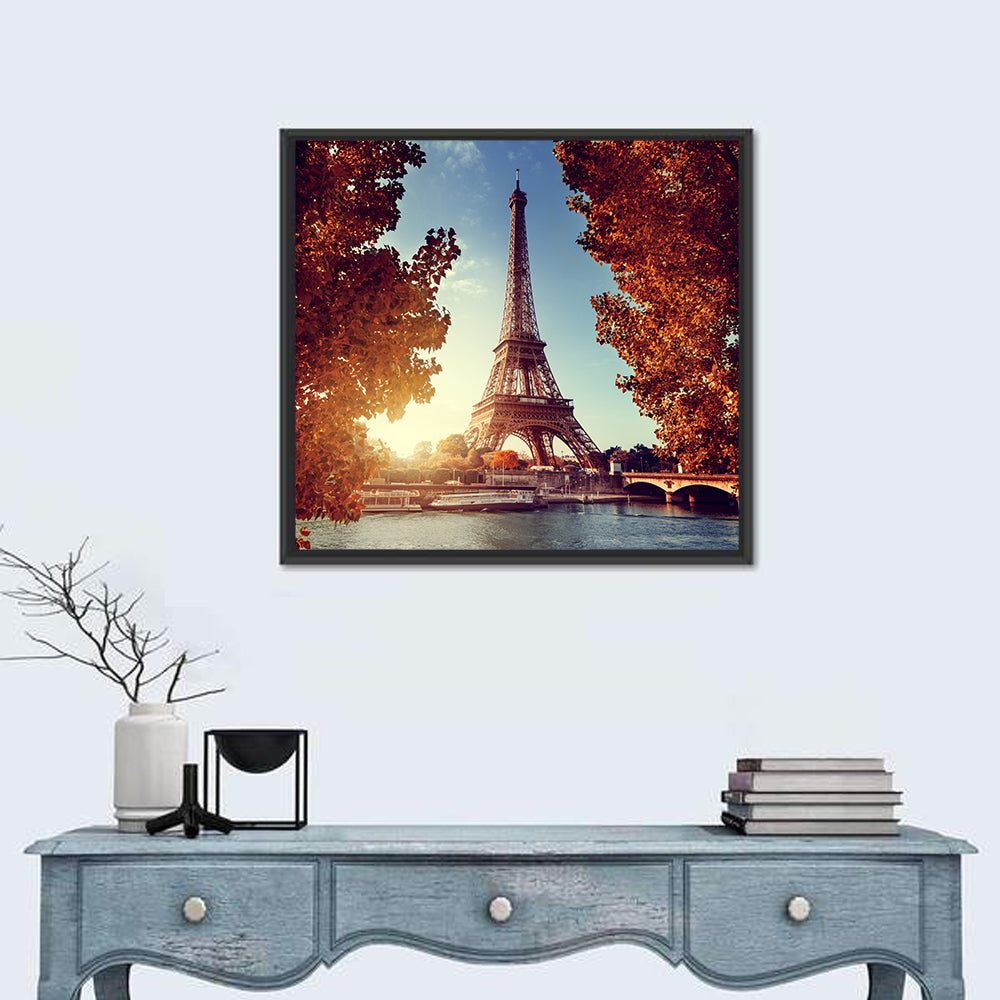 Autumn Seine with Eiffel Tower Wall Art