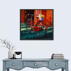 Vintage Bicycle with Floral Basket Wall Art