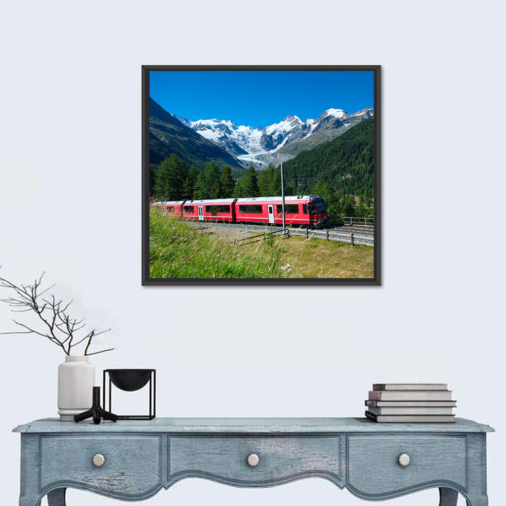 Bernina Express In Swiss Mountains Wall Art