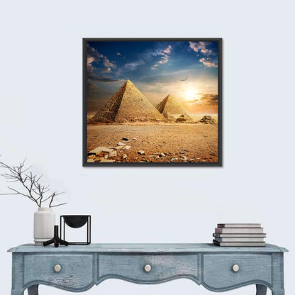 Giza Pyramids at Sunset Wall Art