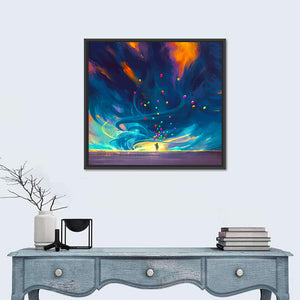 Child Under Fantasy Storm Wall Art