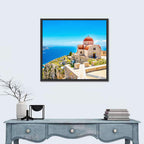 Cliffside Church in Greece Wall Art