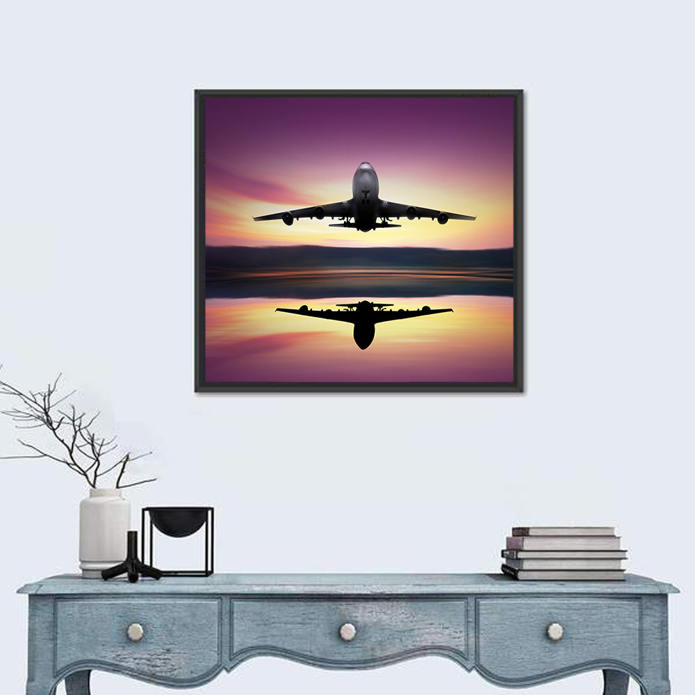 Jet Taking Off at Dawn Wall Art