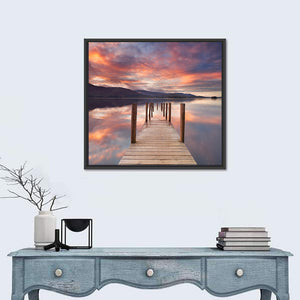 Flooded Jetty In Derwent Water Wall Art