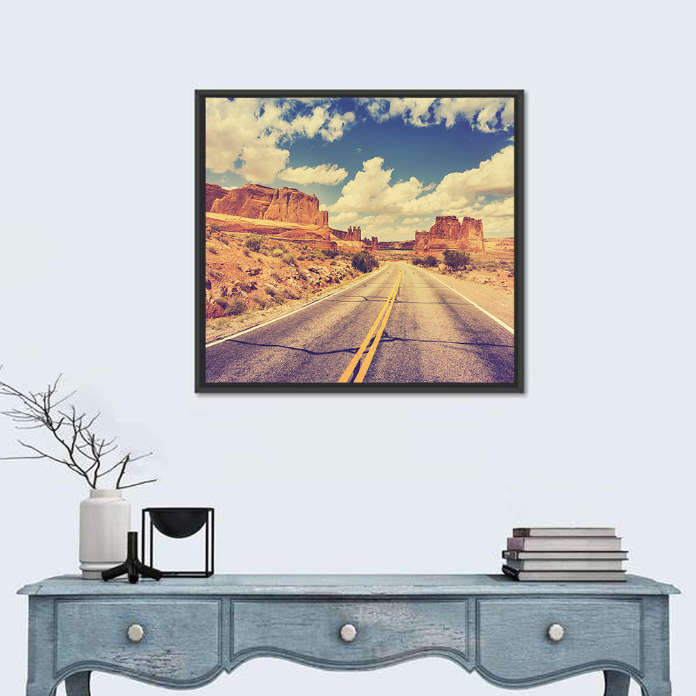 Vintage Desert Road USA Wall Art