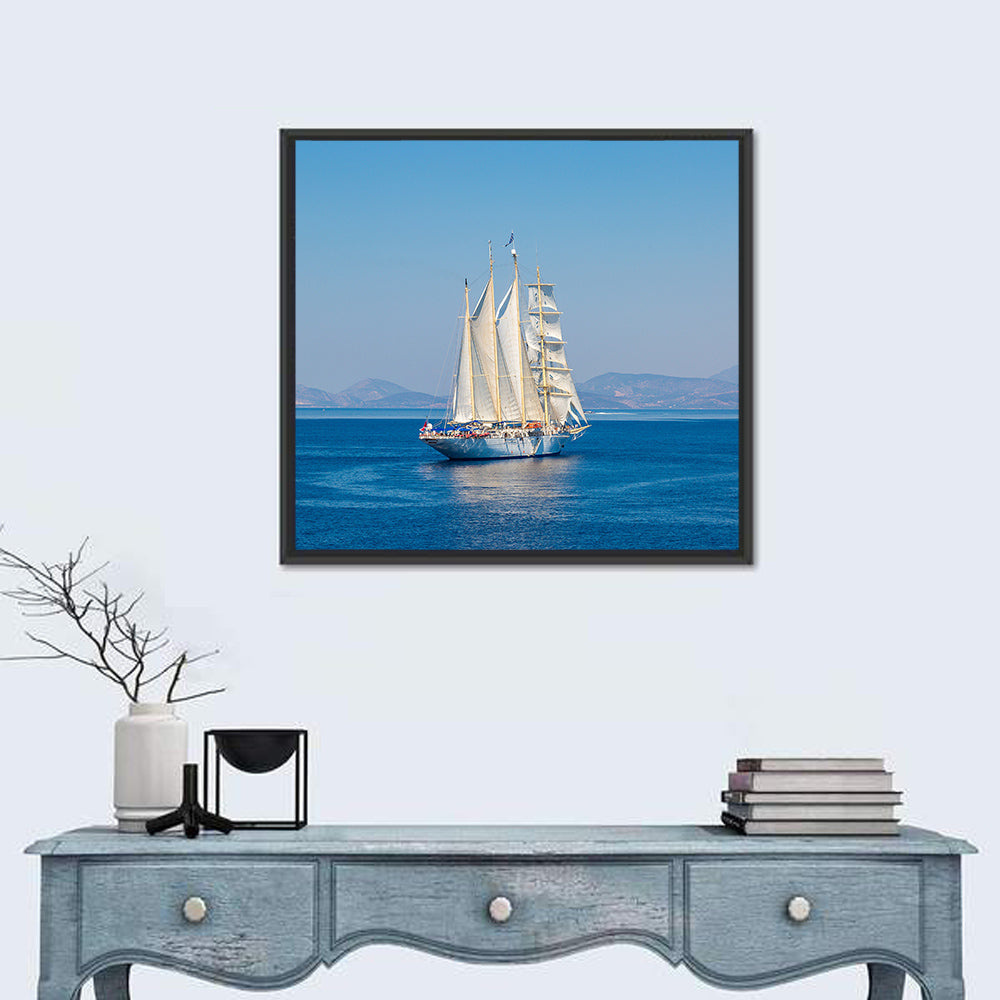 Three-masted Sailing Ship in Summer Wall Art