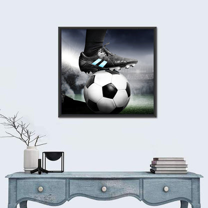 Low Angle Soccer Cleat Close Up Wall Art