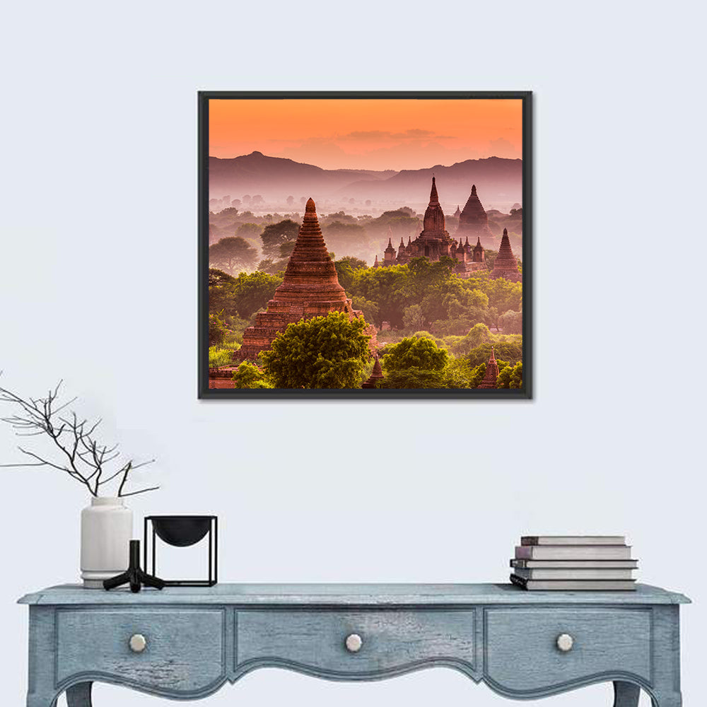 Bagan Ancient Temples at Golden Hour Wall Art