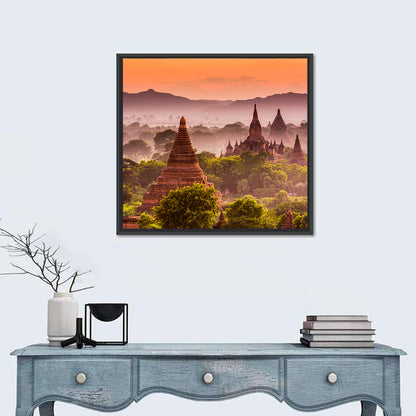 Bagan Ancient Temples at Golden Hour Wall Art