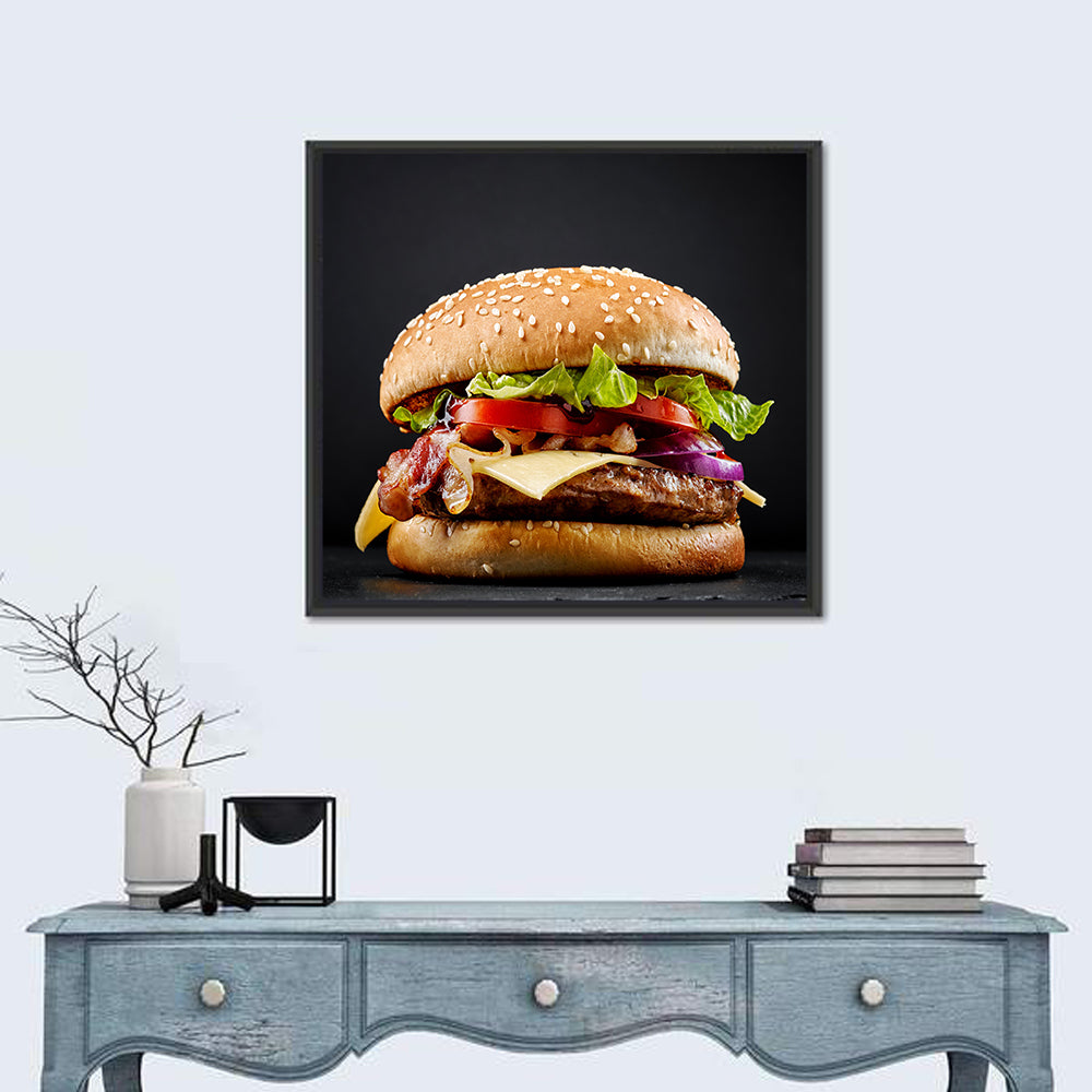 Cheeseburger with Bacon Wall Art
