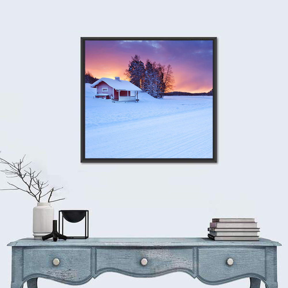 Lapland Sunrise Over Frozen Lake Wall Art