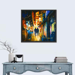 Couple Walking In Alley Wall Art