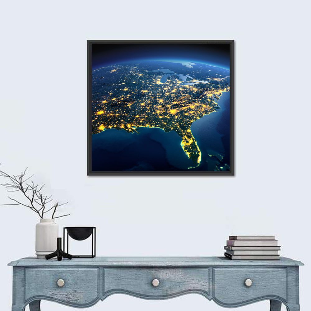 North America at Night from Space Wall Art