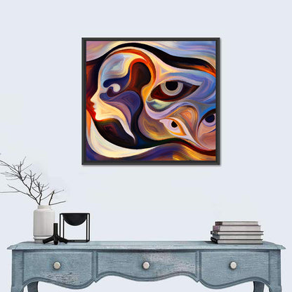 Surreal Profile with Multiple Eyes Wall Art