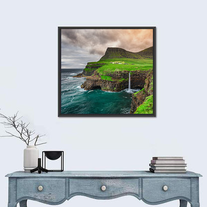 Gásadalur Múlafossur Waterfall Wall Art