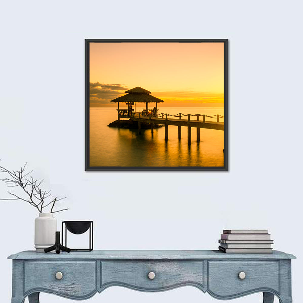 Phuket Wooden Pier at Sunset Wall Art