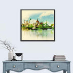 Budapest Riverfront Watercolor Wall Art