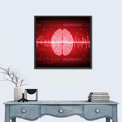 Red Brain Wave Concept Wall Art