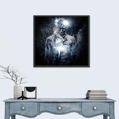 Glowing Core Surreal Portrait Wall Art