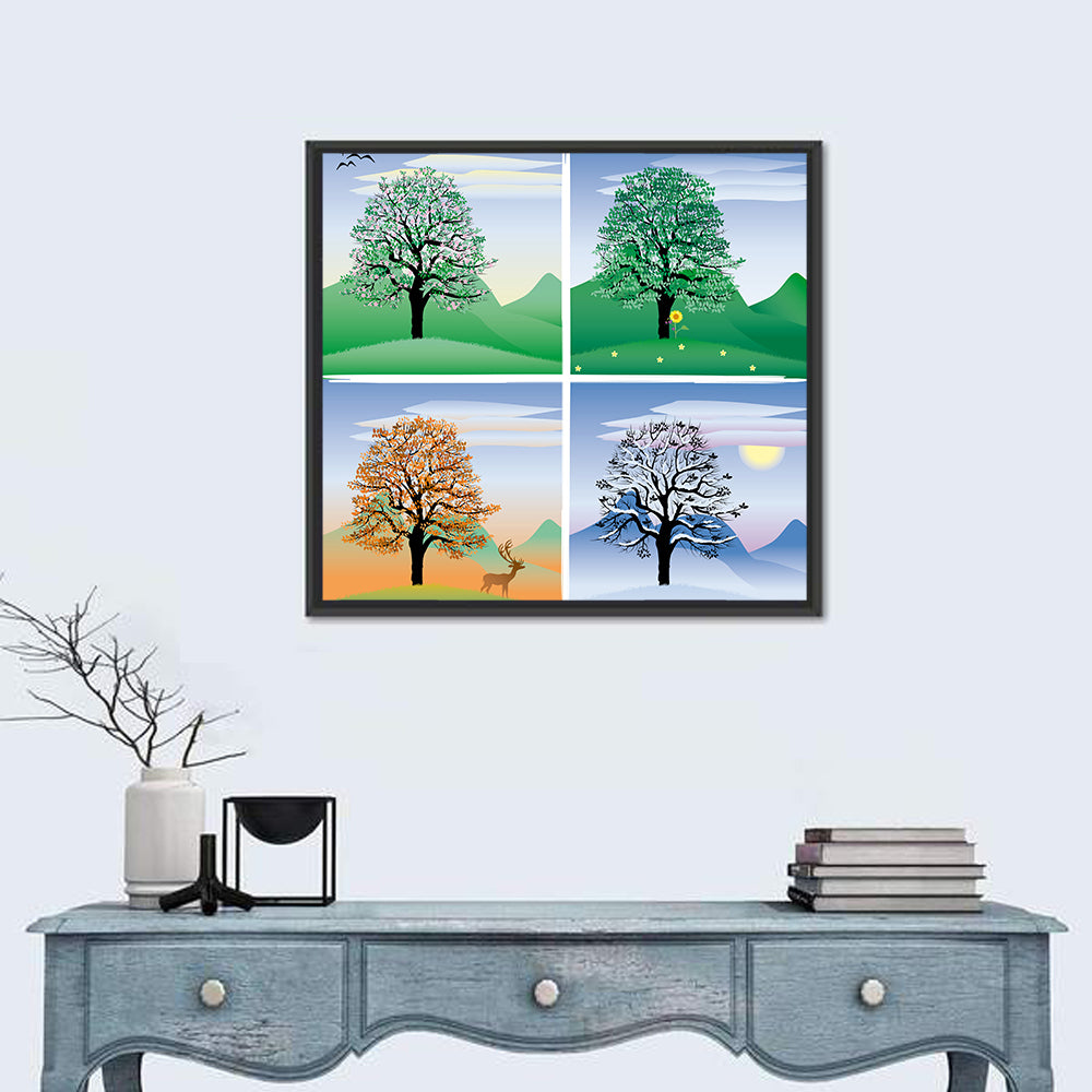 Four Seasons Tree Quadrants Wall Art