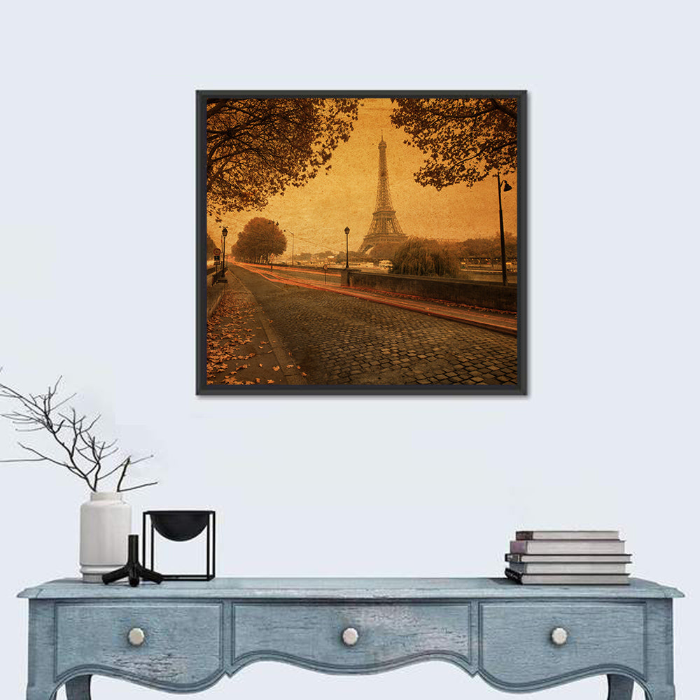 Paris Street Autumn Dusk Wall Art